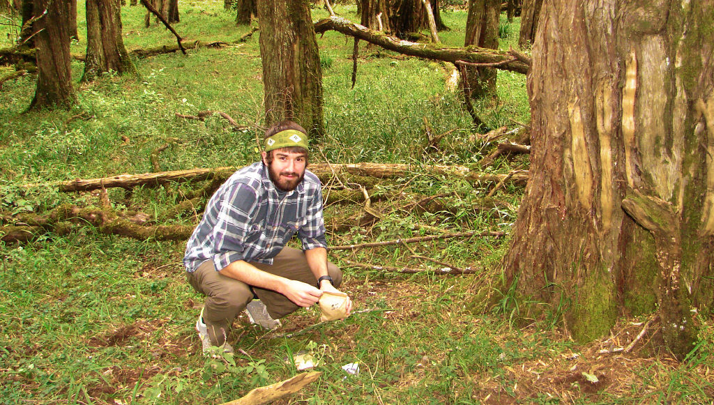 collecting field samples in Kenya