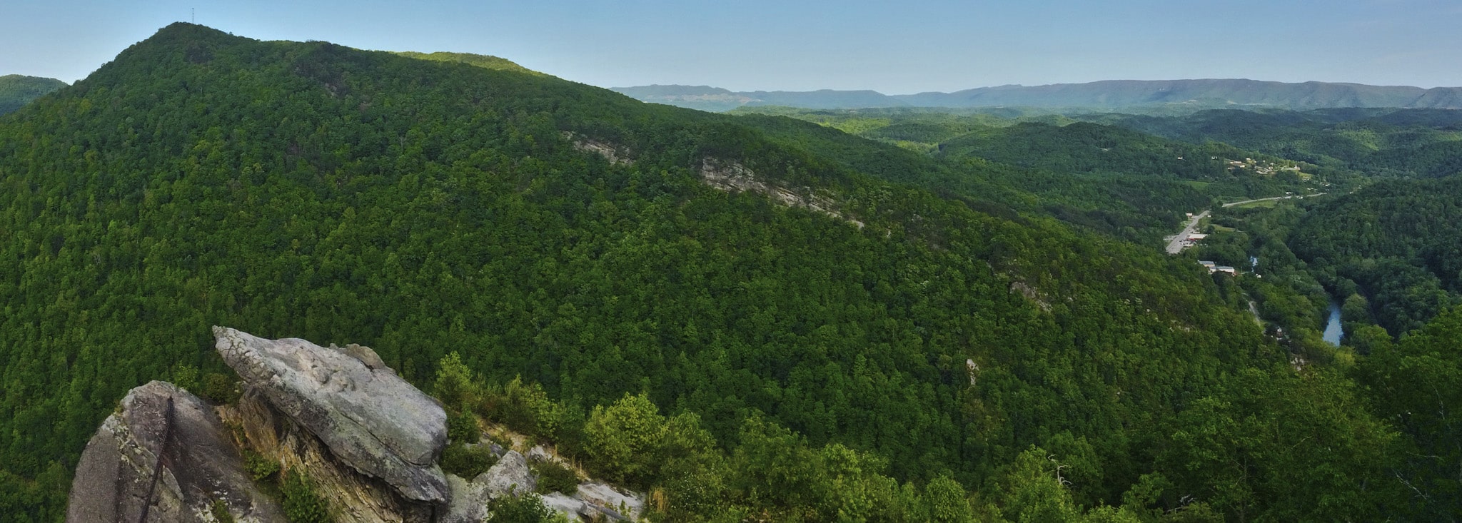green mountain against blue sky